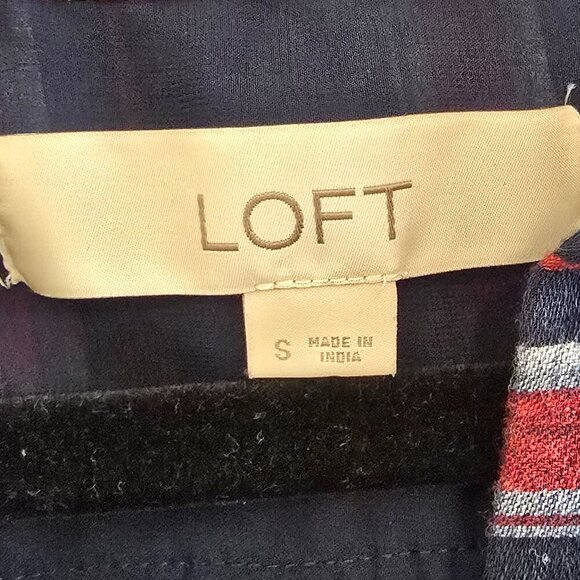 Loft Plaid Smocked Shirtdress - Forever Navy - Picture 8 of 10